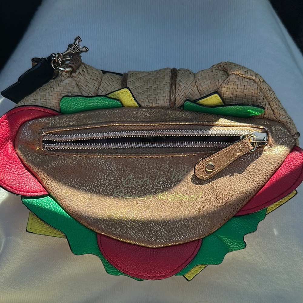 Betsey Johnson Multicolor Croissant 🥐 Wristlet
